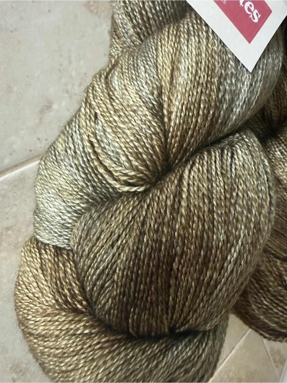 Fyberspates Luxury Yarn Hanks in Shimmery Olive-Gold - Silver and Bronze